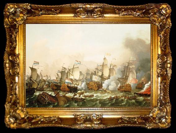framed  Ludolf Bakhuizen The Battle of Barfleur, 19 May 1692, ta009-2